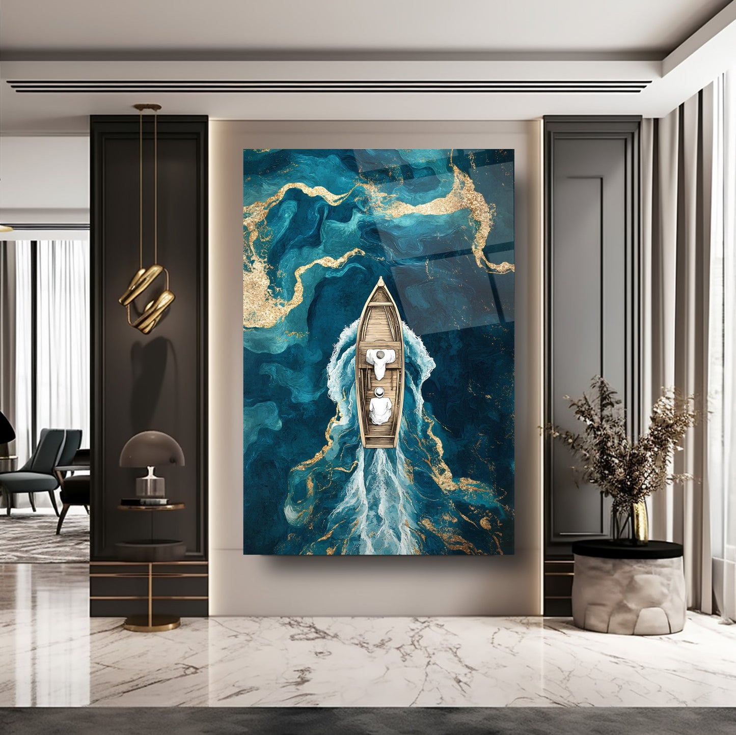 Gold Denizde Sandal Cam Tablo