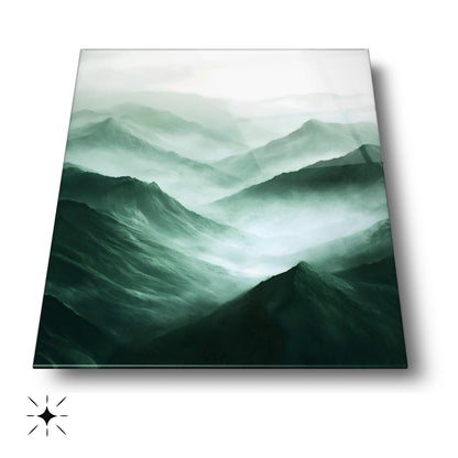 Dağ Manzarası Cam Tablo