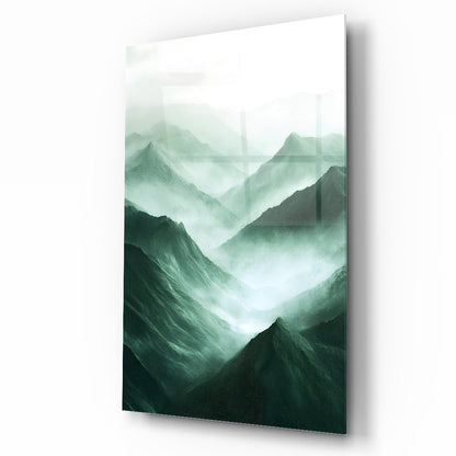 Dağ Manzarası Cam Tablo