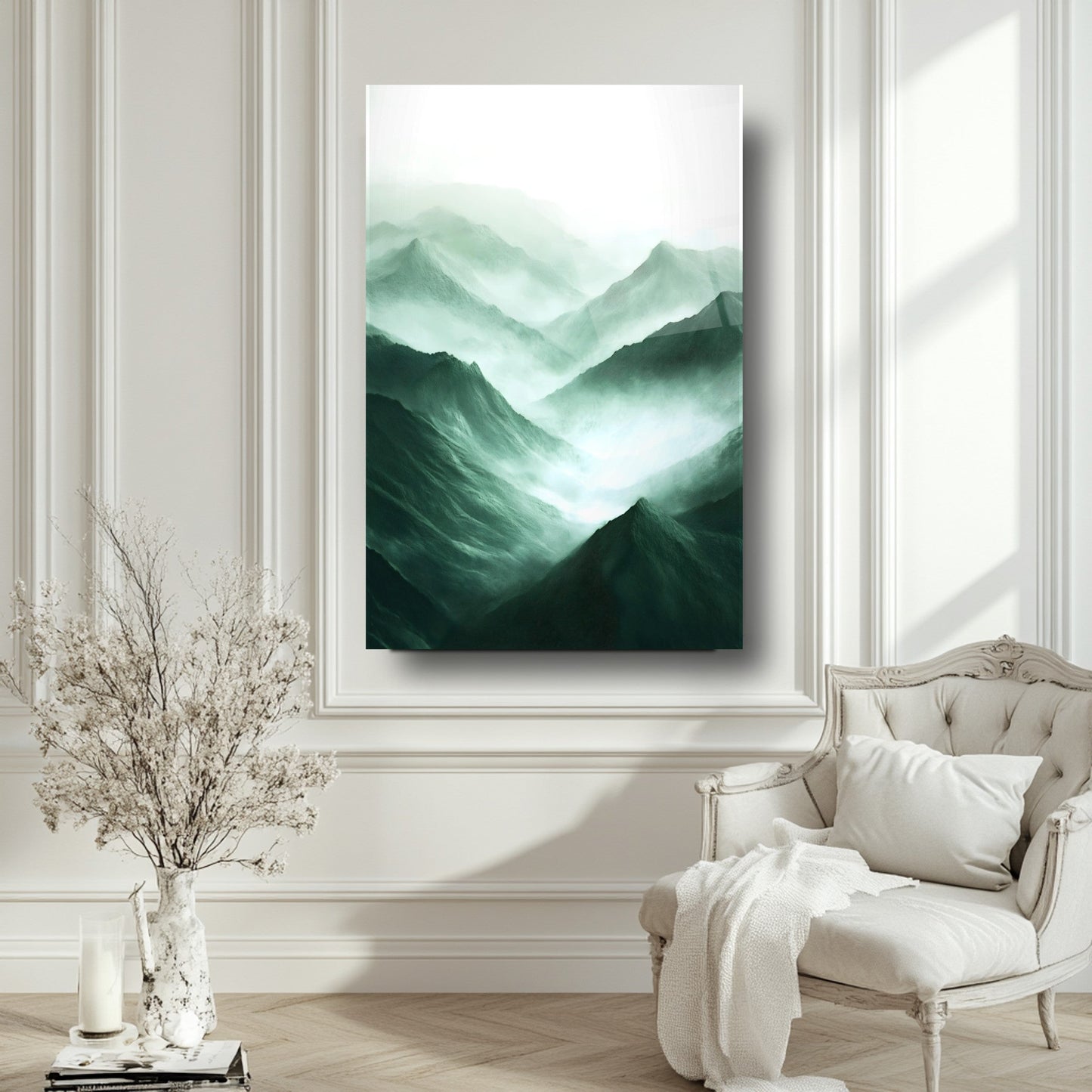 Dağ Manzarası Cam Tablo