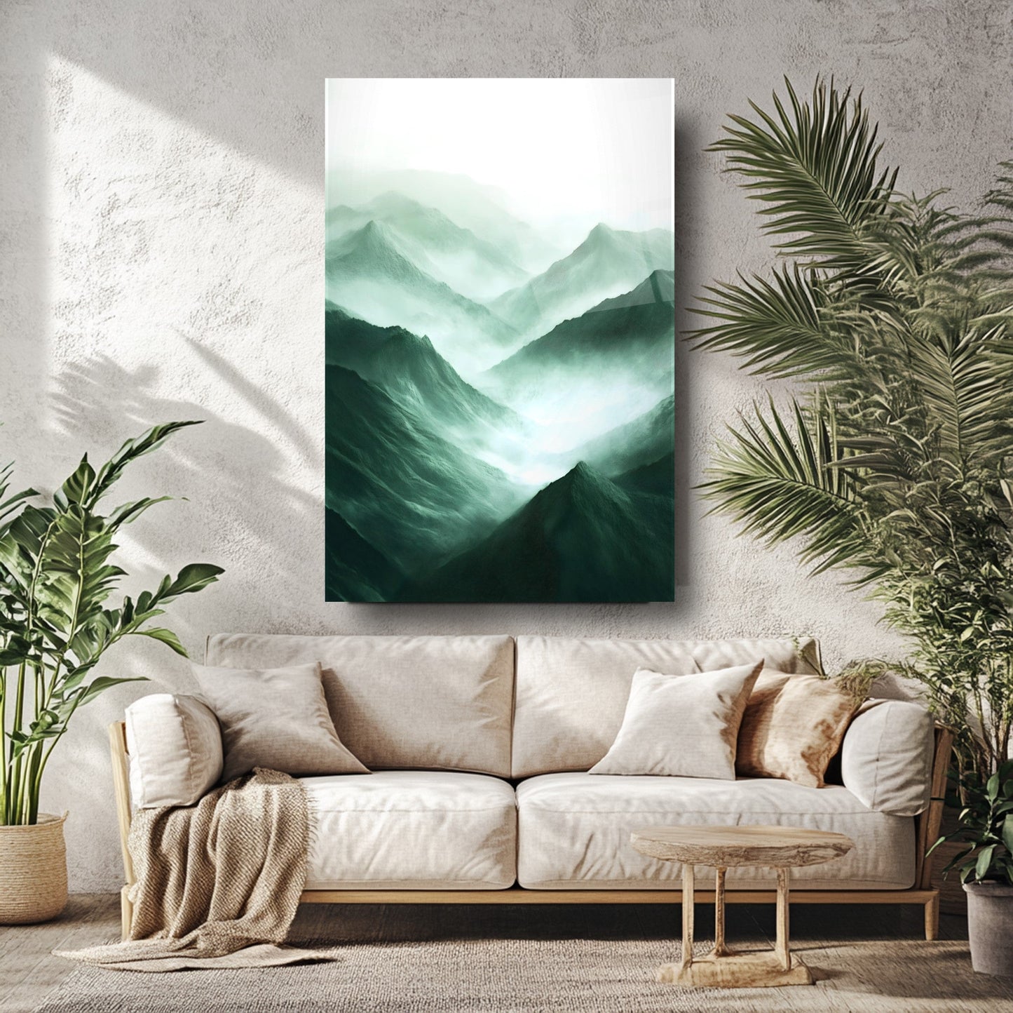 Dağ Manzarası Cam Tablo