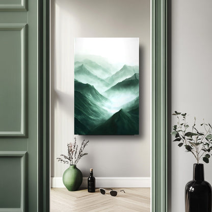 Dağ Manzarası Cam Tablo