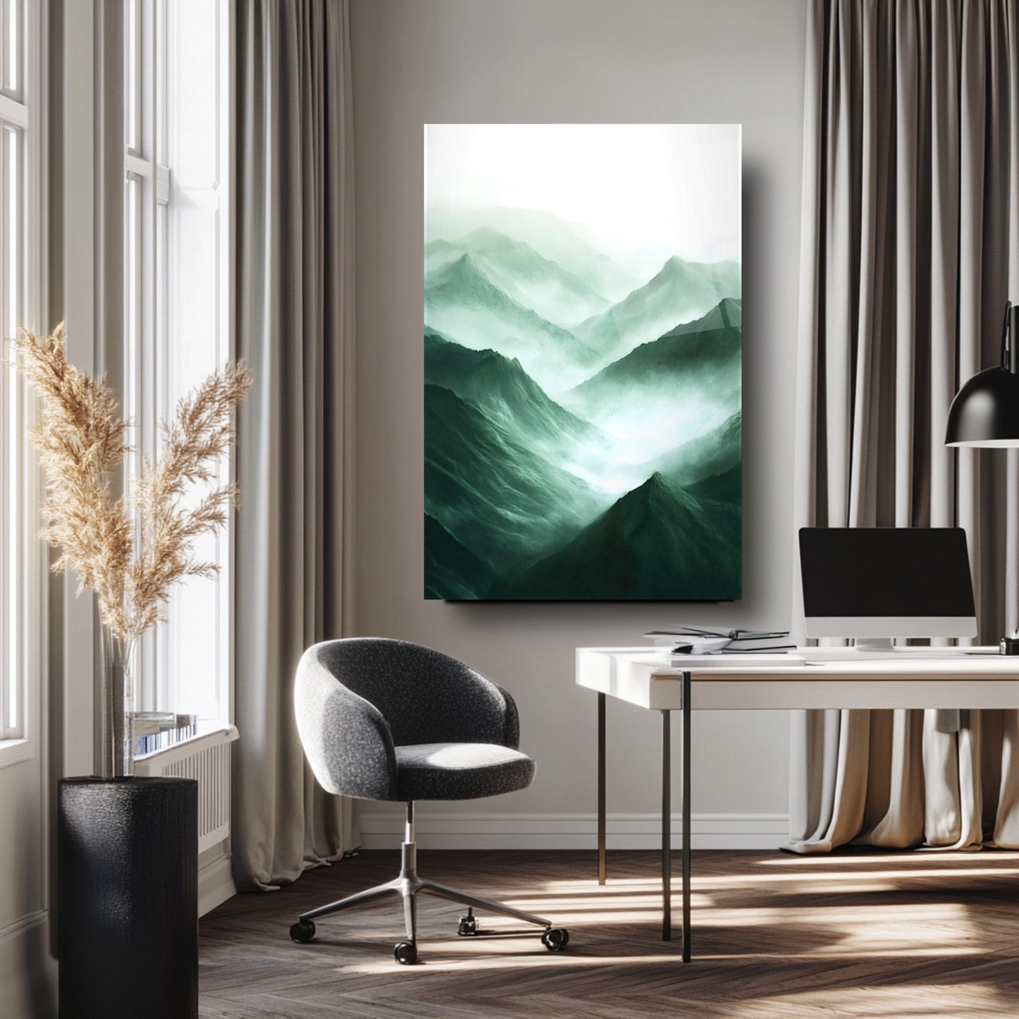 Dağ Manzarası Cam Tablo