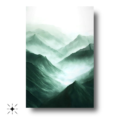 Dağ Manzarası Cam Tablo