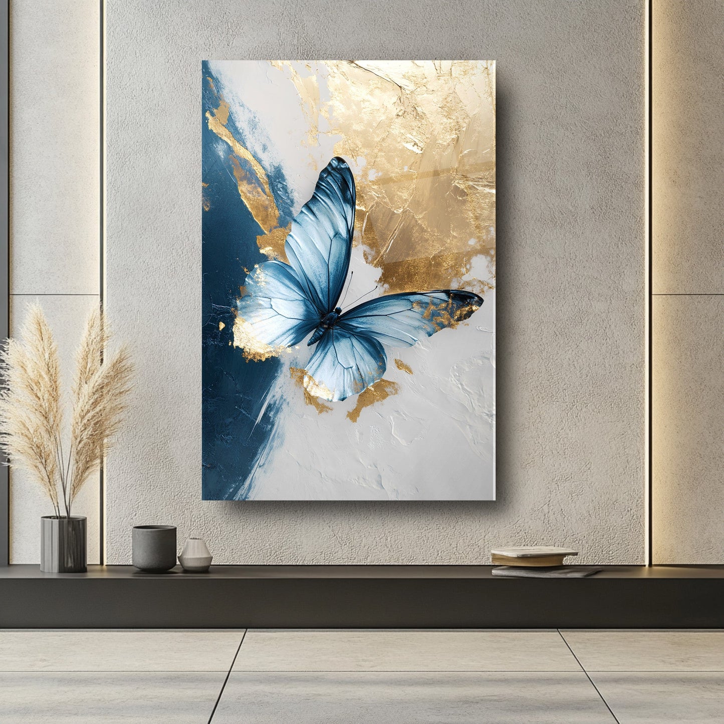 Gold Kelebek Cam Tablo