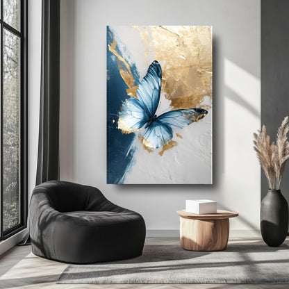 Gold Kelebek Cam Tablo