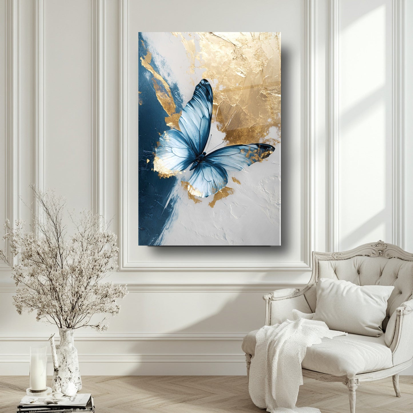 Gold Kelebek Cam Tablo