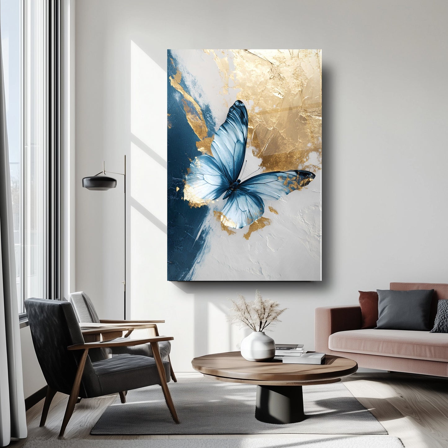 Gold Kelebek Cam Tablo