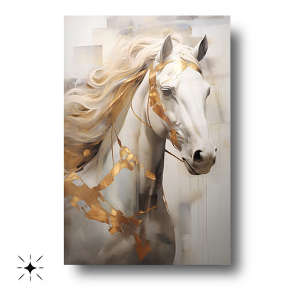 Gold Beyaz At Cam Tablo