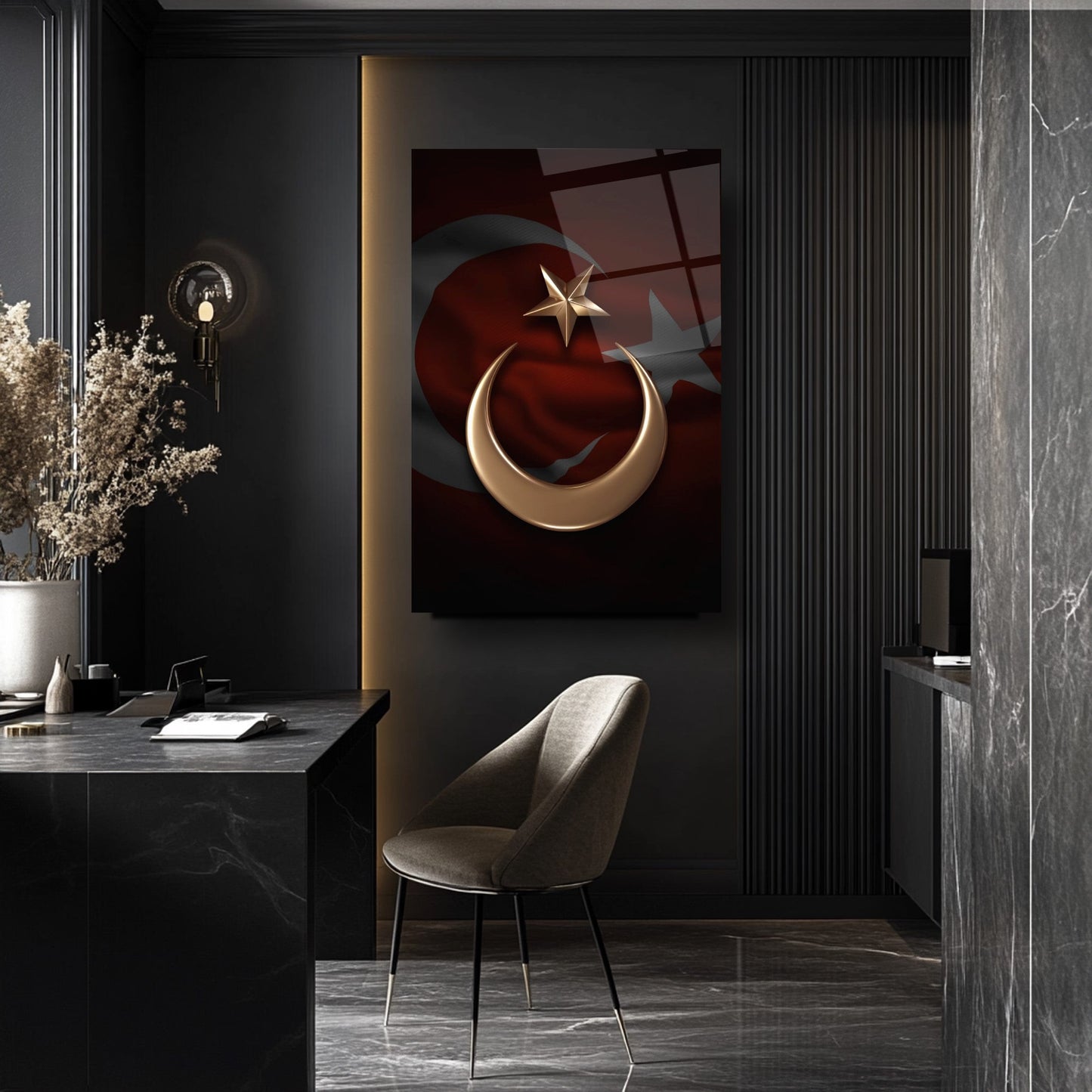 Bronz Bayrak Cam Tablo