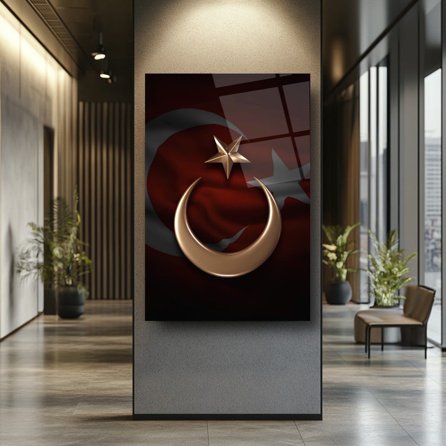 Bronz Bayrak Cam Tablo