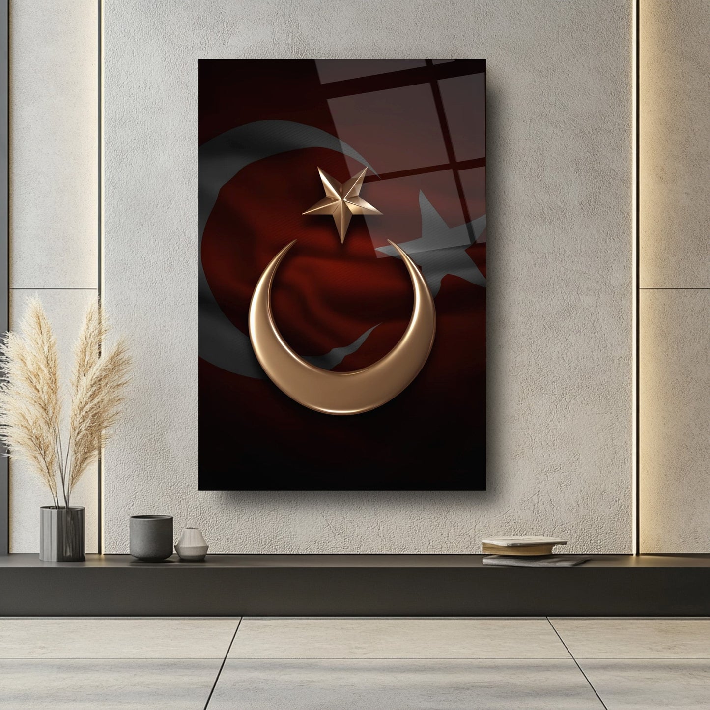 Bronz Bayrak Cam Tablo