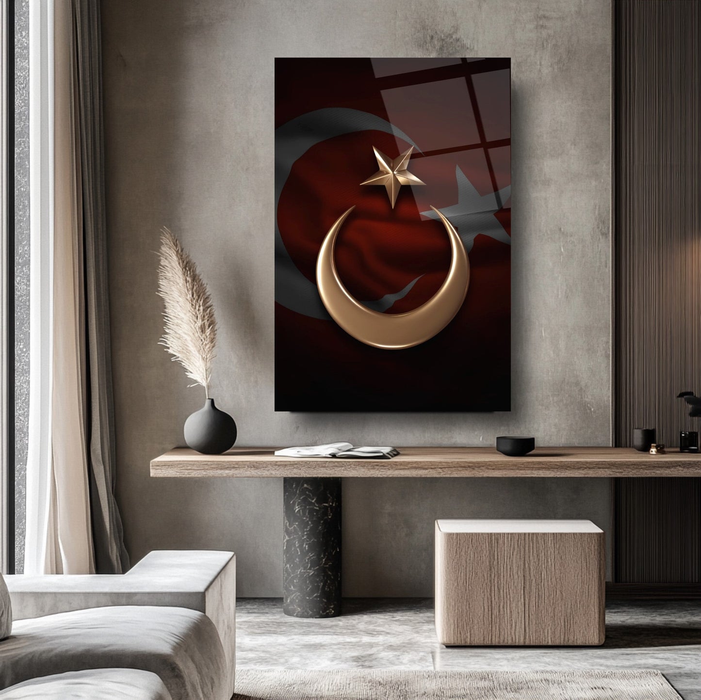 Bronz Bayrak Cam Tablo