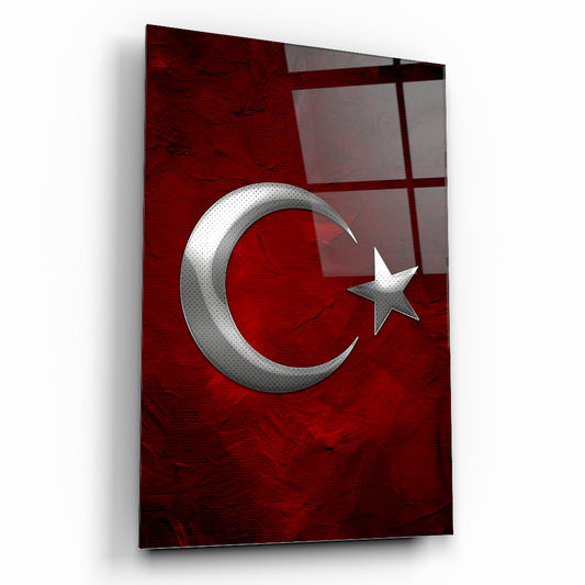 Gümüş Bayrak Cam Tablo