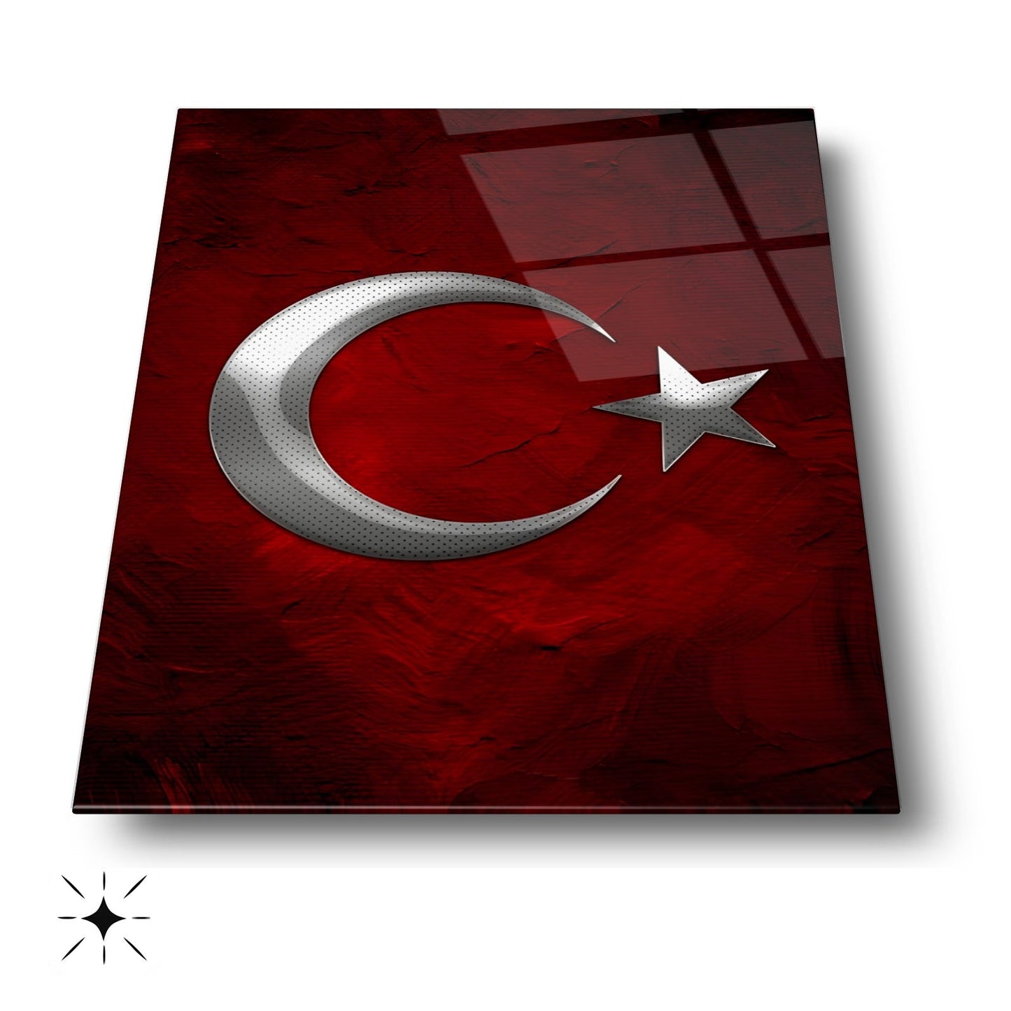 Gümüş Bayrak Cam Tablo