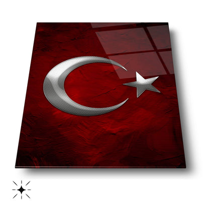 Gümüş Bayrak Cam Tablo