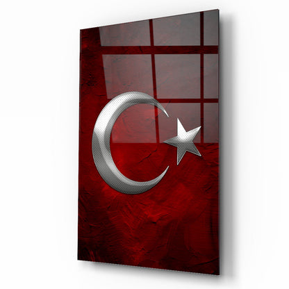 Gümüş Bayrak Cam Tablo