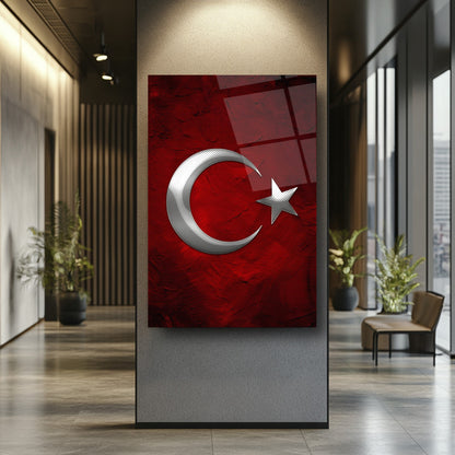 Gümüş Bayrak Cam Tablo