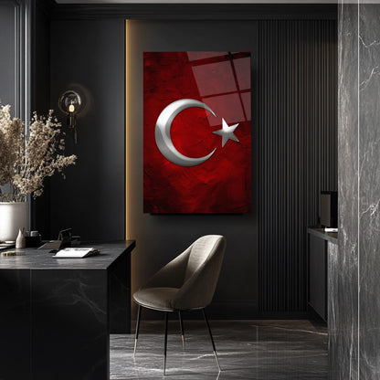 Gümüş Bayrak Cam Tablo