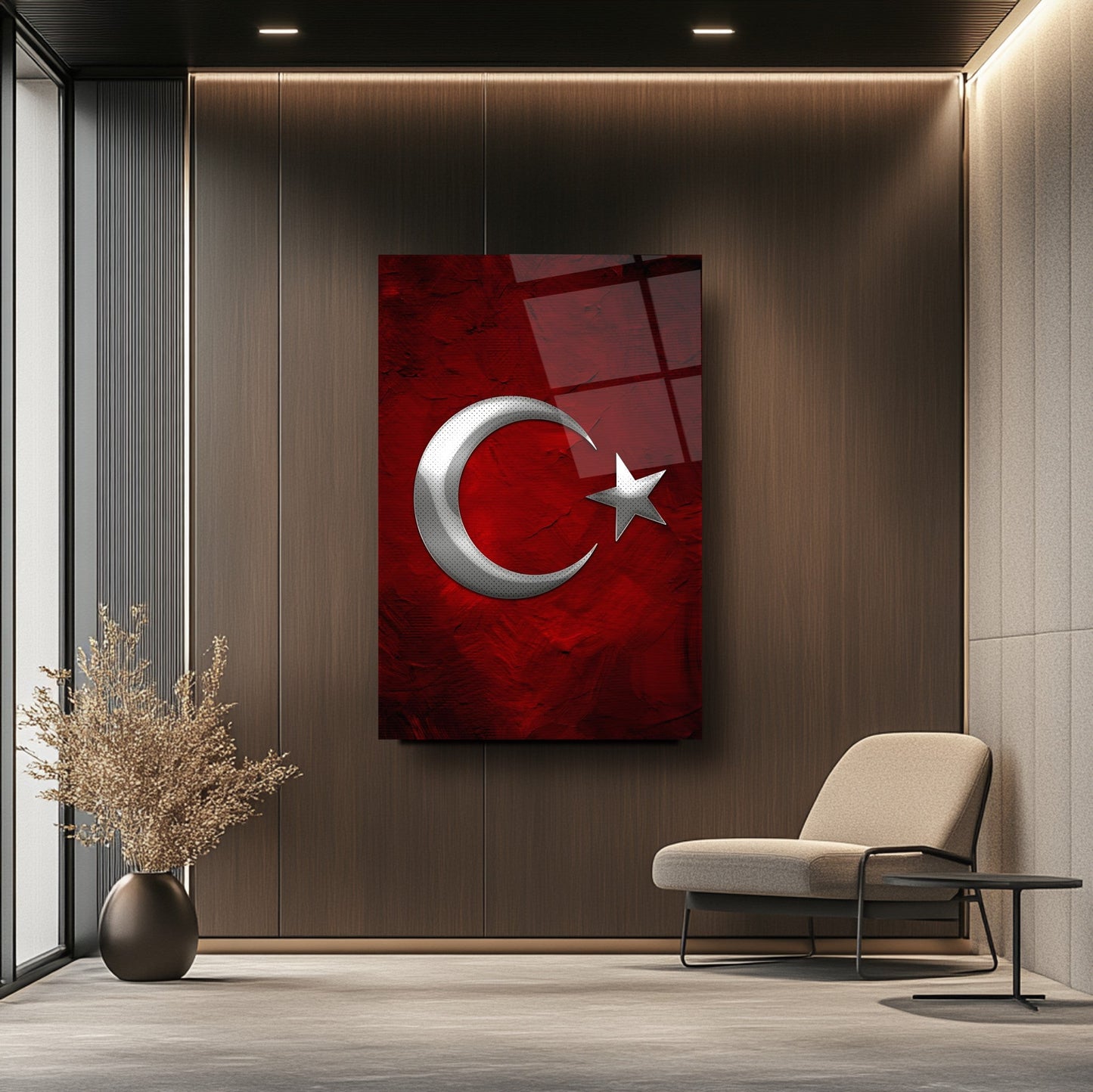 Gümüş Bayrak Cam Tablo