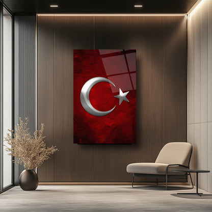 Gümüş Bayrak Cam Tablo