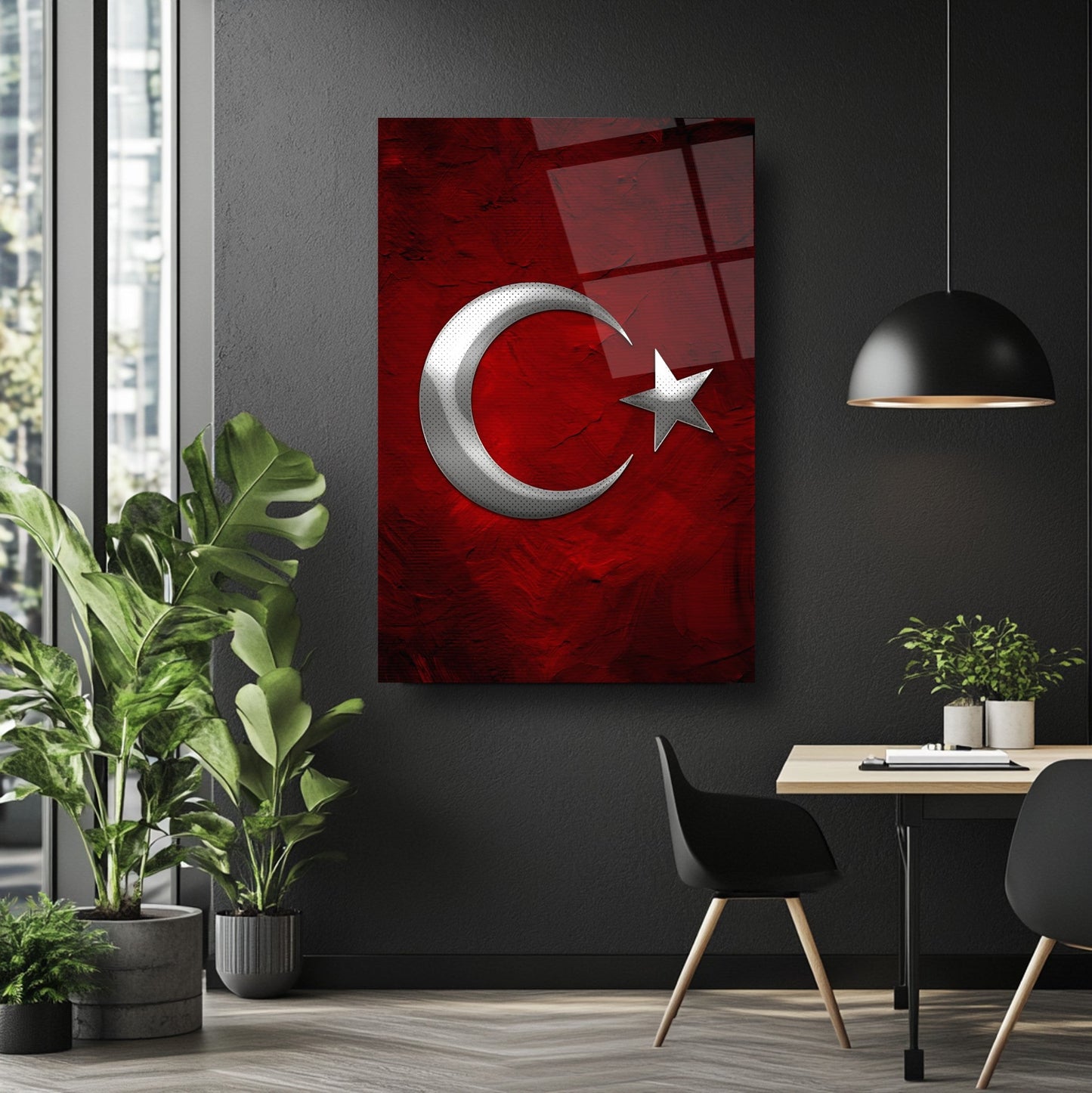 Gümüş Bayrak Cam Tablo