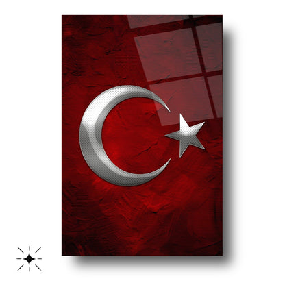 Gümüş Bayrak Cam Tablo