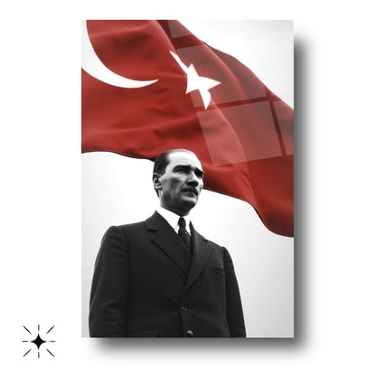 Bayraklı Atatürk Cam Tablo