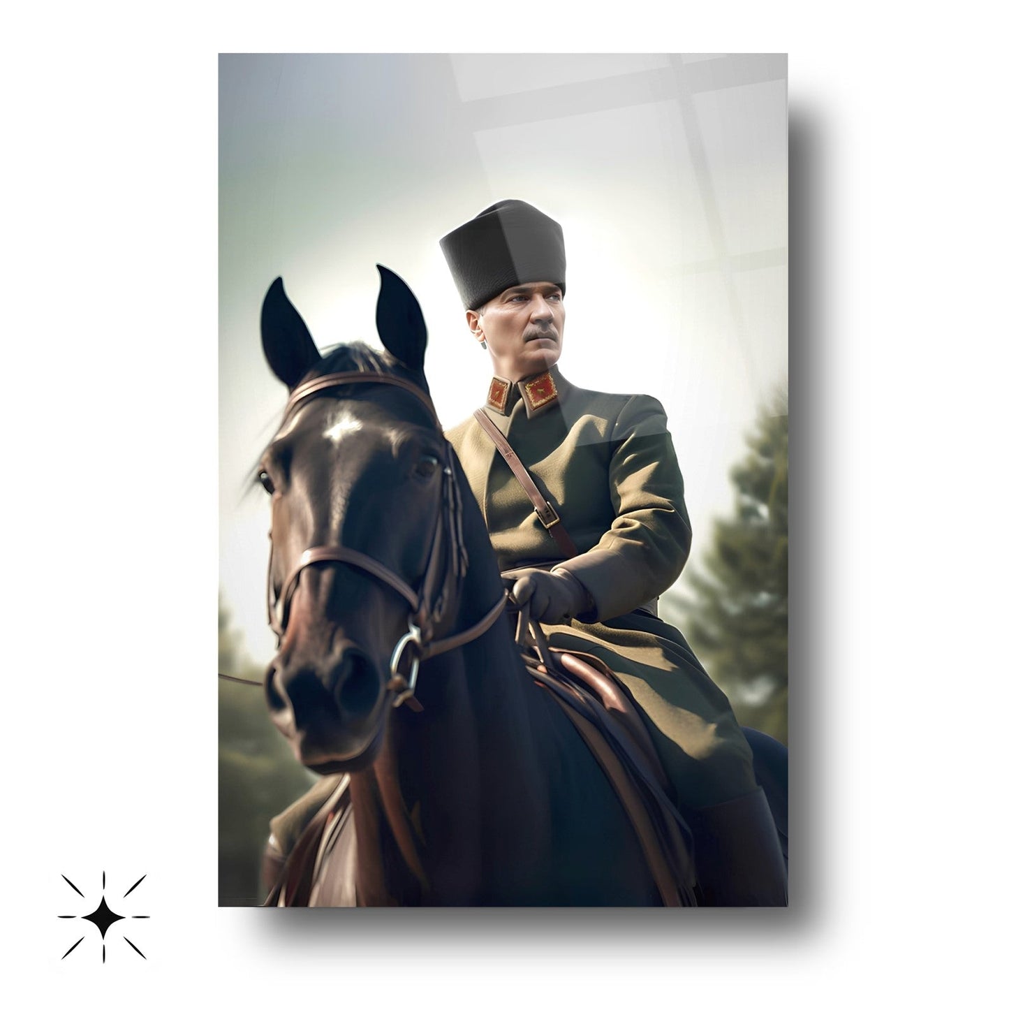 At Üstünde Atatürk Cam Tablo