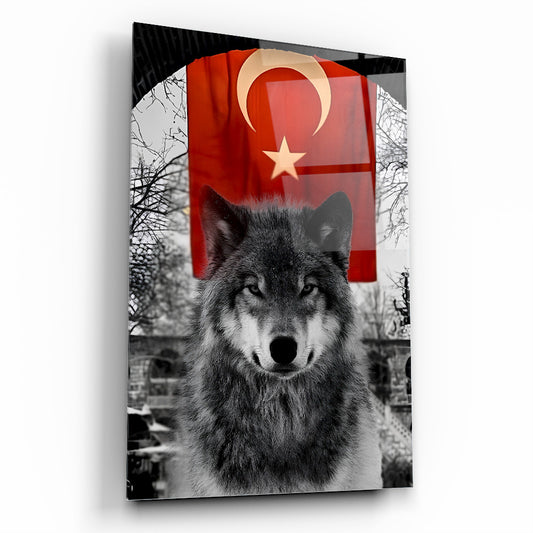 Bayraklı Bozkurt Cam Tablo
