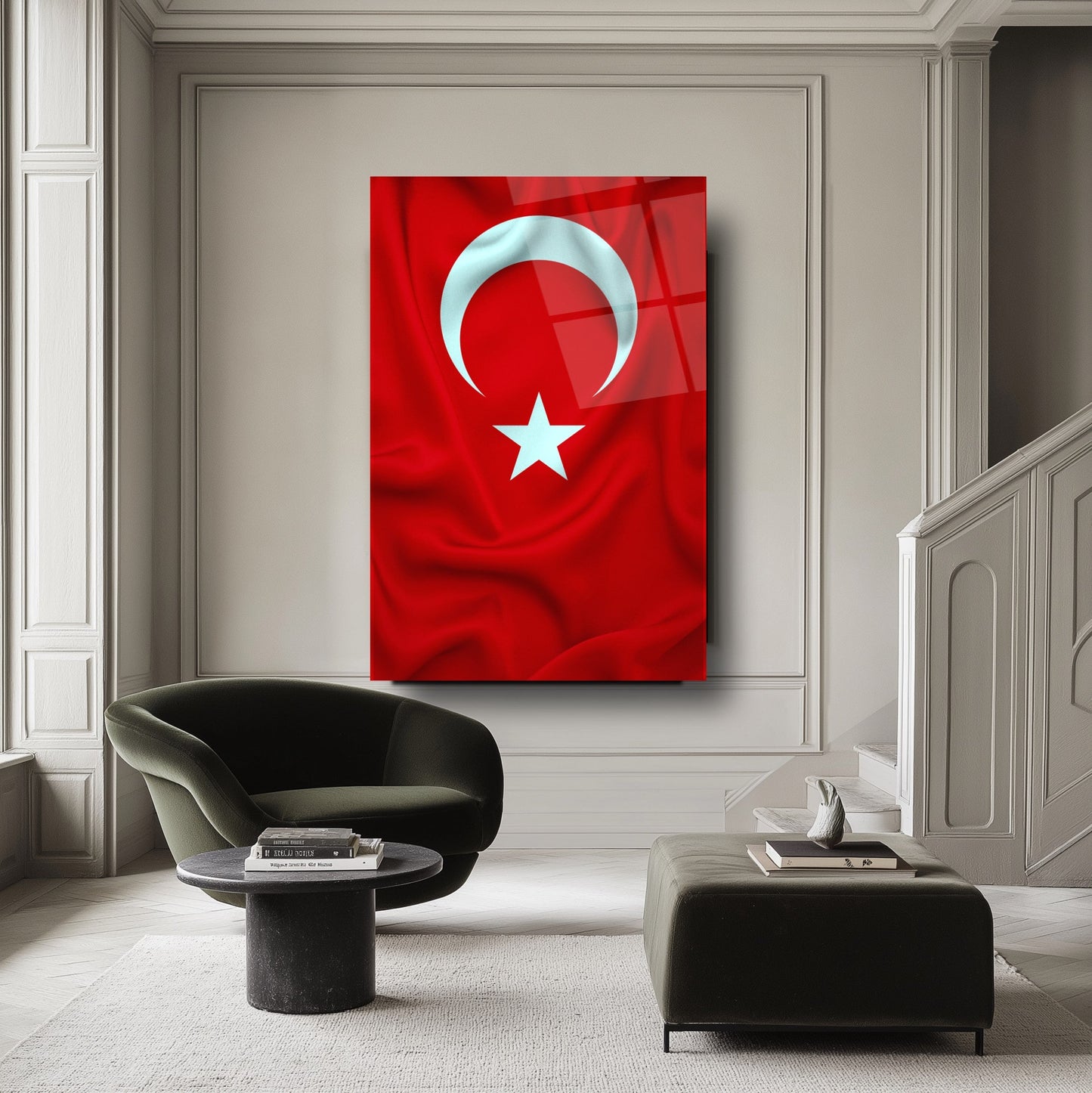 Dalgalı Bayrak Cam Tablo