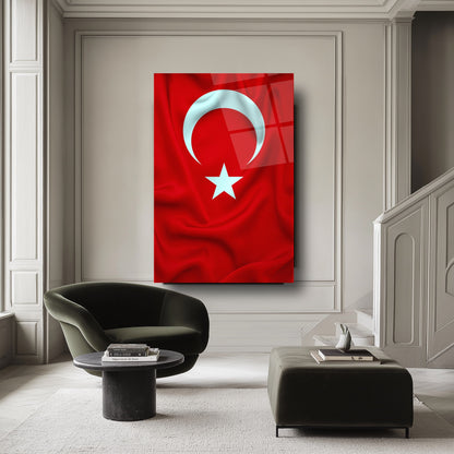 Dalgalı Bayrak Cam Tablo