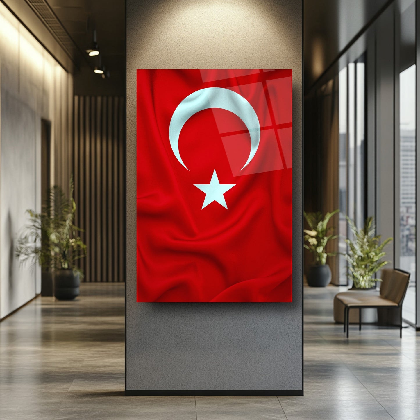 Dalgalı Bayrak Cam Tablo