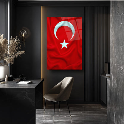 Dalgalı Bayrak Cam Tablo