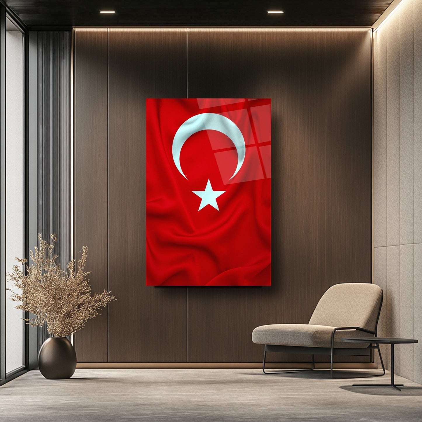 Dalgalı Bayrak Cam Tablo