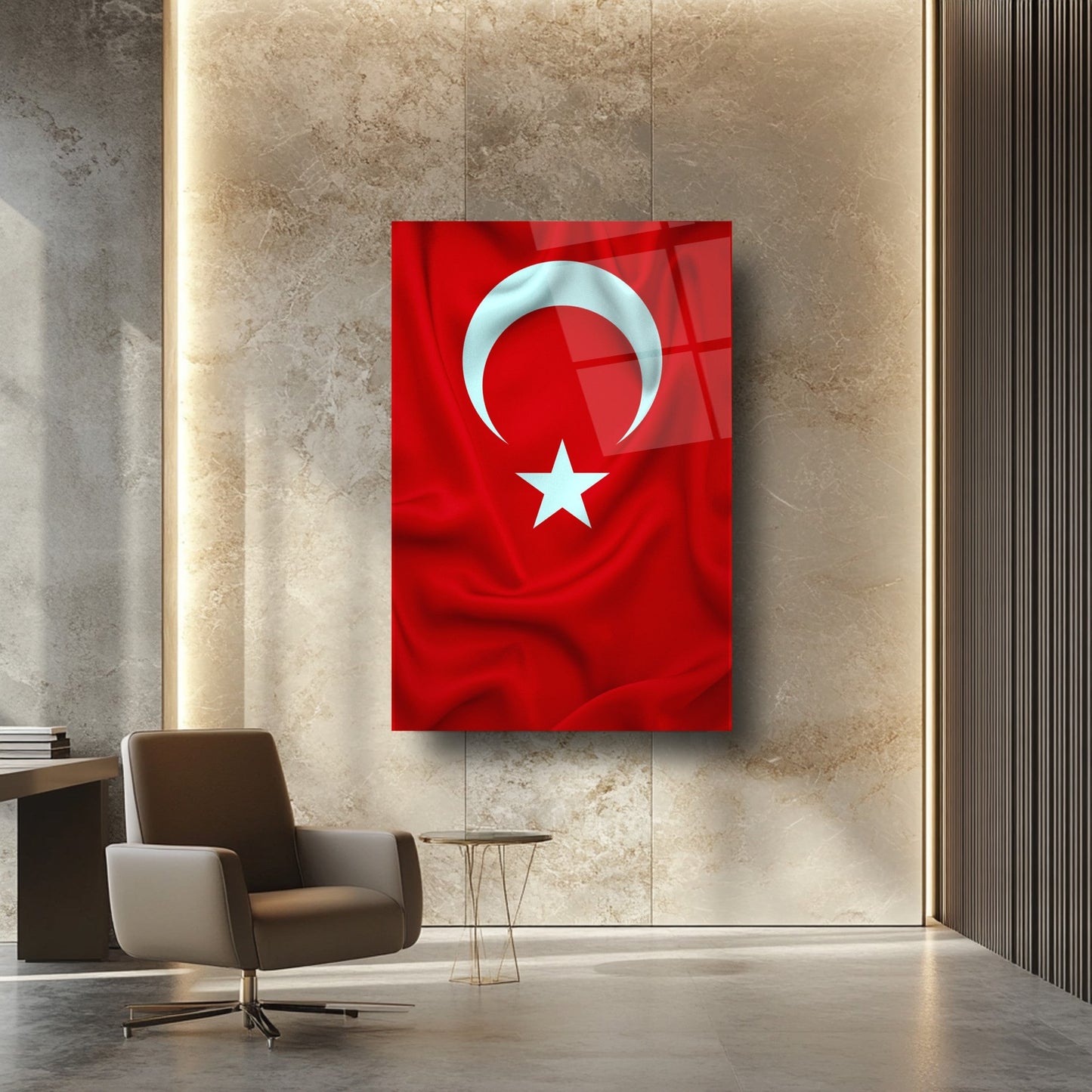 Dalgalı Bayrak Cam Tablo