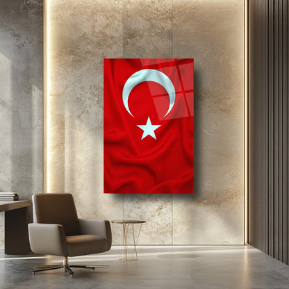 Dalgalı Bayrak Cam Tablo