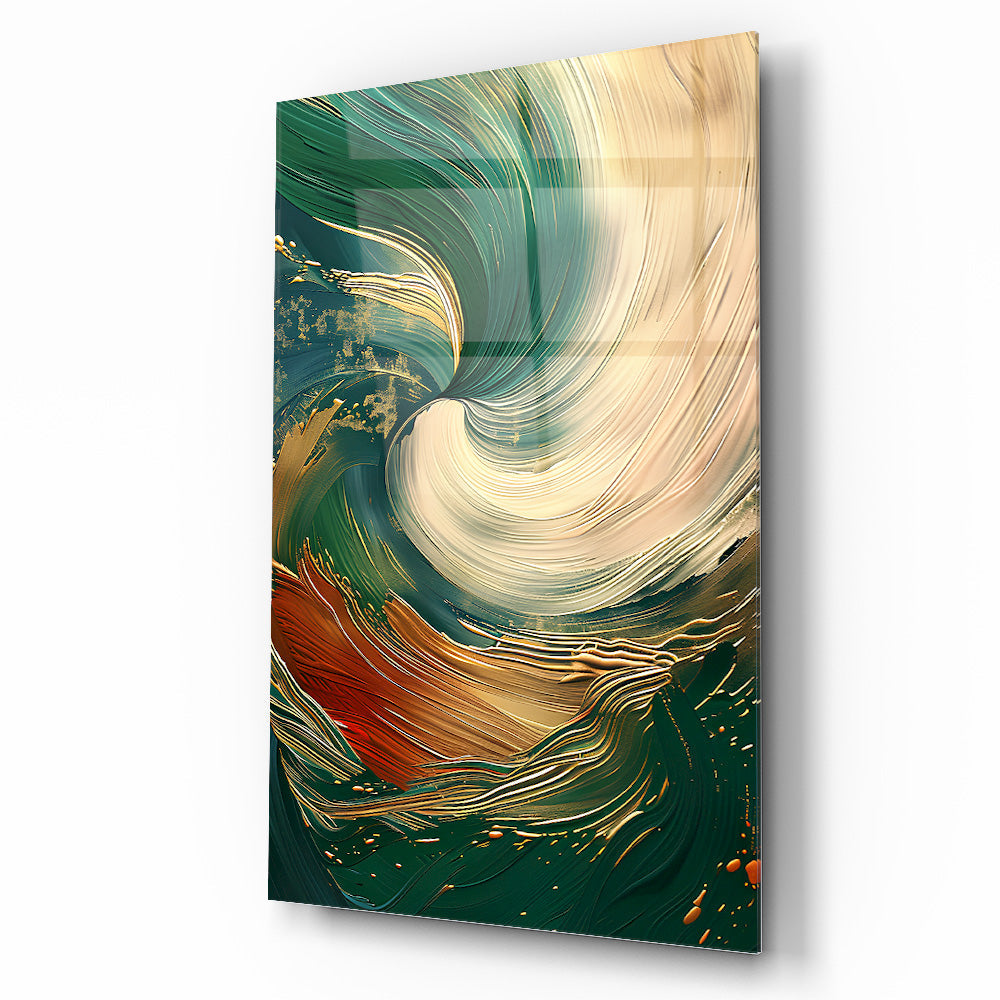 Soyut Yeşil Cam Tablo