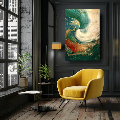 Soyut Yeşil Cam Tablo