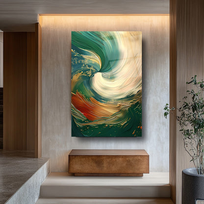 Soyut Yeşil Cam Tablo