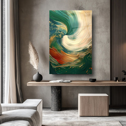 Soyut Yeşil Cam Tablo