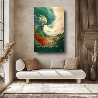 Soyut Yeşil Cam Tablo