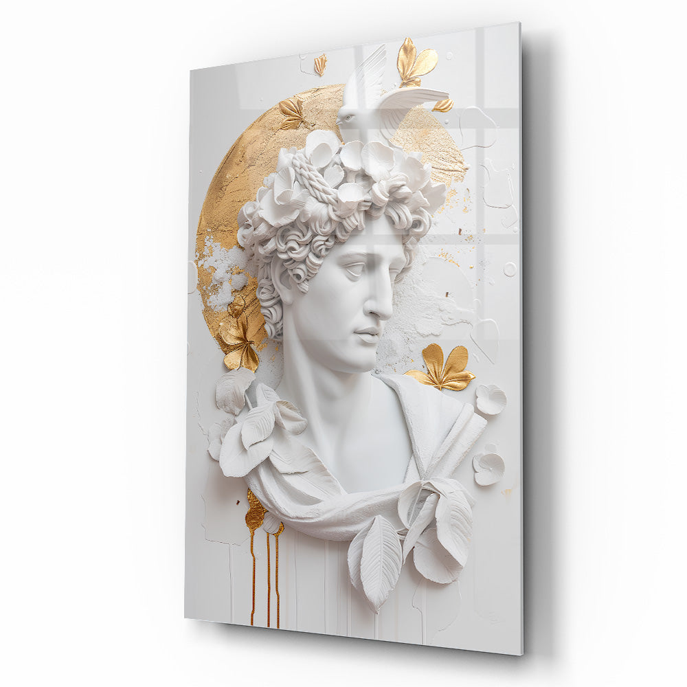 Gold Detaylı Heykel Cam Tablo