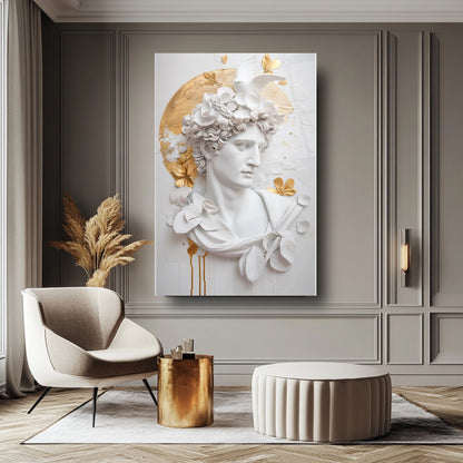 Gold Detaylı Heykel Cam Tablo
