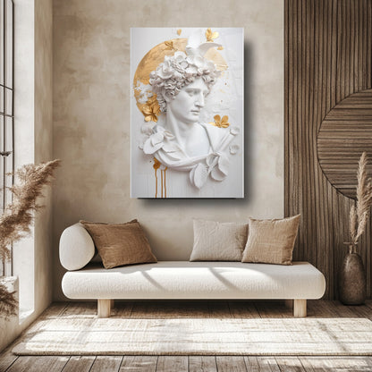 Gold Detaylı Heykel Cam Tablo