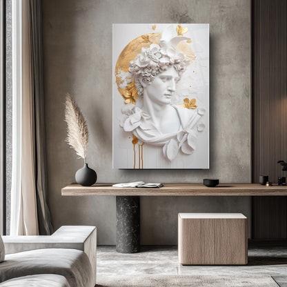 Gold Detaylı Heykel Cam Tablo