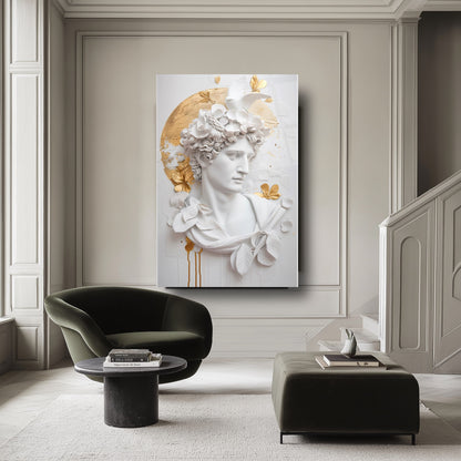 Gold Detaylı Heykel Cam Tablo