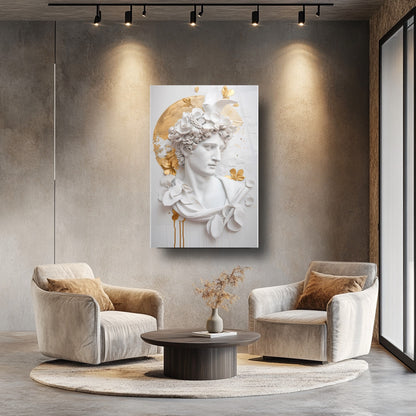 Gold Detaylı Heykel Cam Tablo