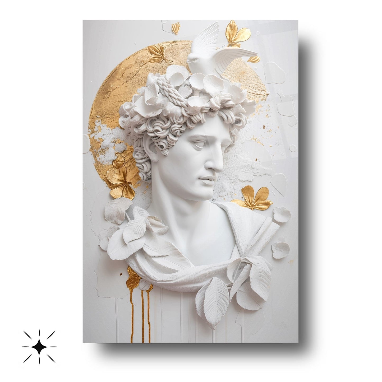 Gold Detaylı Heykel Cam Tablo