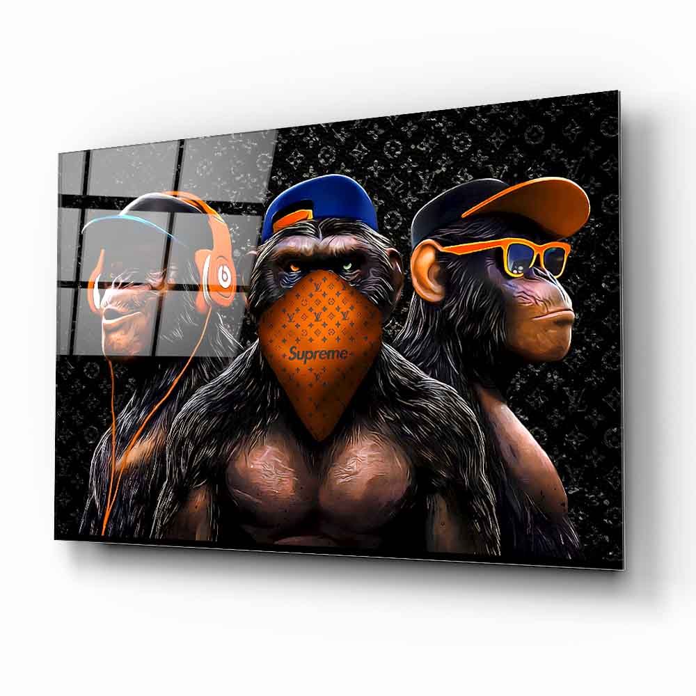 Üç Maymun Cam Tablo